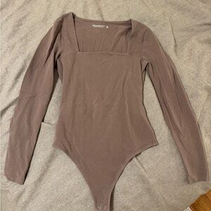 Abercrombie & Firch Brown Long Sleeve Bodysuit